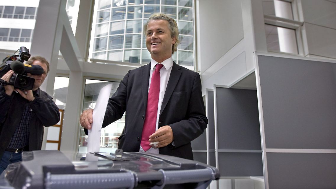 Der Rechtspopulist Wilders bei der Stimmabgabe.