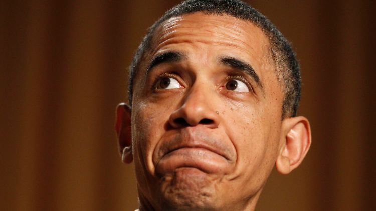 Schalk im Nacken: Obama zeigt seine humorvolle Seite.