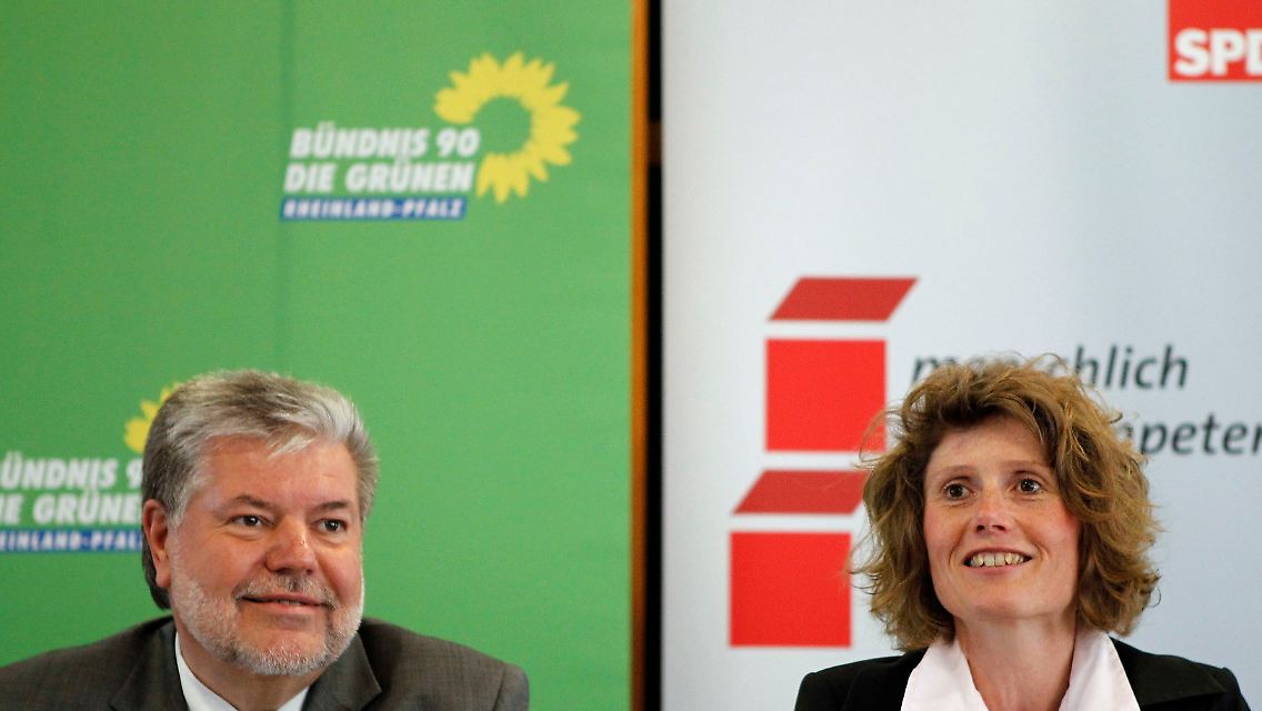 Grünen-Landeschefin Lemke mit Ministerpräsident Beck.