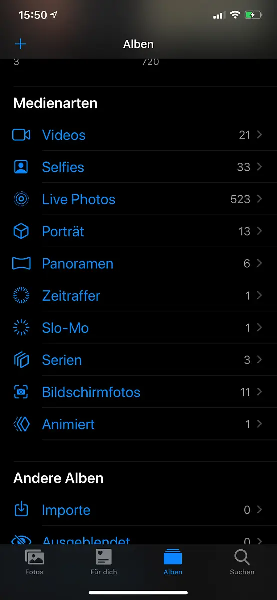 Album-Bildschirmfotos-anzeigen
