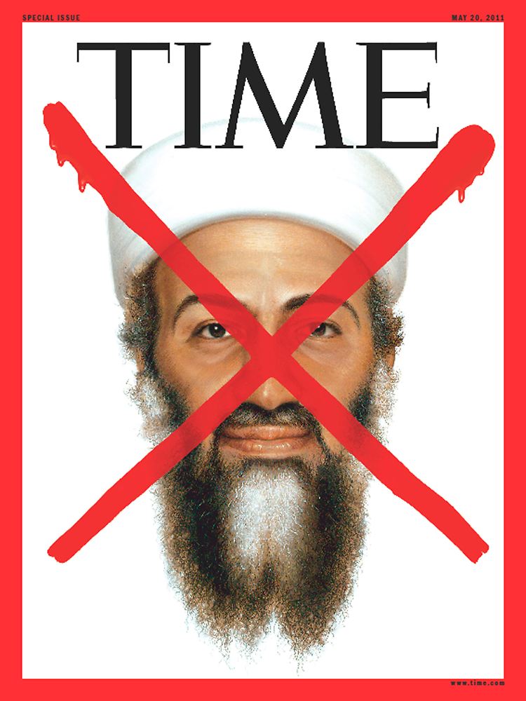 Bin Laden auf dem Titelbild: Mit der Sonderausgabe setzt das US-Magazin "Time" den toten Terrorchef grafisch in eine Reihe mit Adolf Hitler, Saddam Hussein und Abu Musab al-Sarkawi.