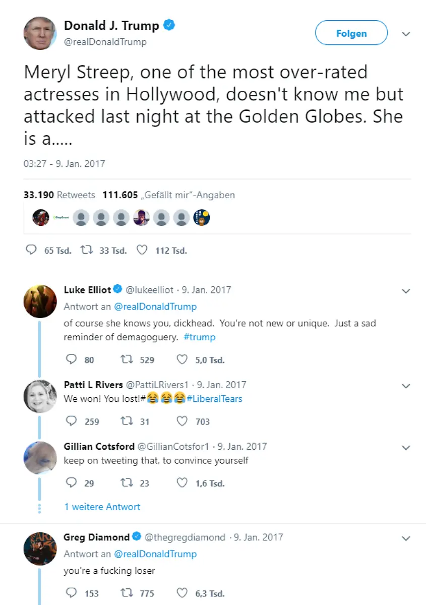 Donald-J-Trump-auf-Twitter-Meryl-Streep