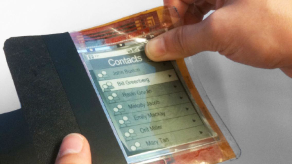 Biegsam, lernwillig, stromsparend: Das Paperphone-Display.