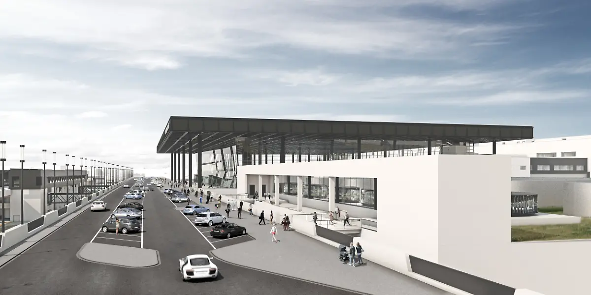 Pier-G-Eingangsbereich-Vorfahrtstisch