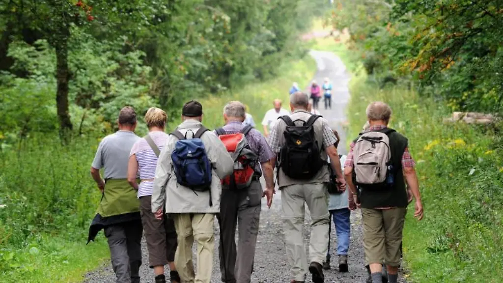 Wanderinnen-und-Wanderer-sind-in-der-hessischen-Rhoen-nahe-der-Wasserkuppe-im-Roten-Moor-unterwegs