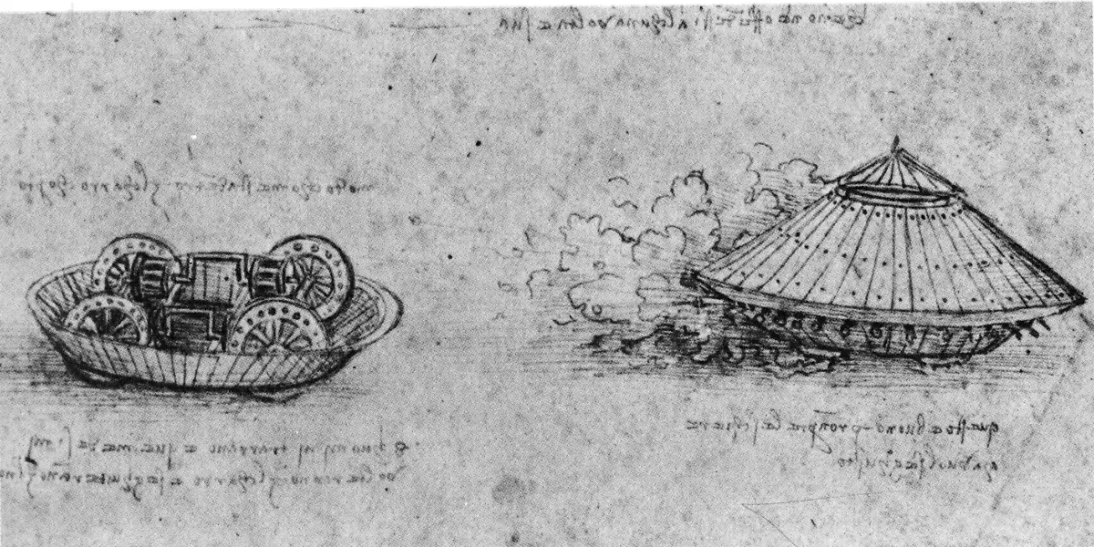 Leonardo-s-drawing-of-a-tank-has-cranks-and-he-obviously-expected-it-to-go-fast