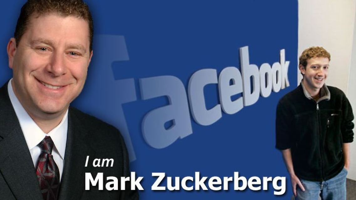 Mark S. Zuckerberg (links) weiß die Verwechslung zu seinen Gunsten zu nutzen.