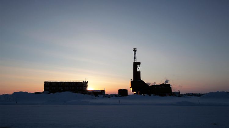 Bohrturm in der Prudhoe Bay, Alaska.