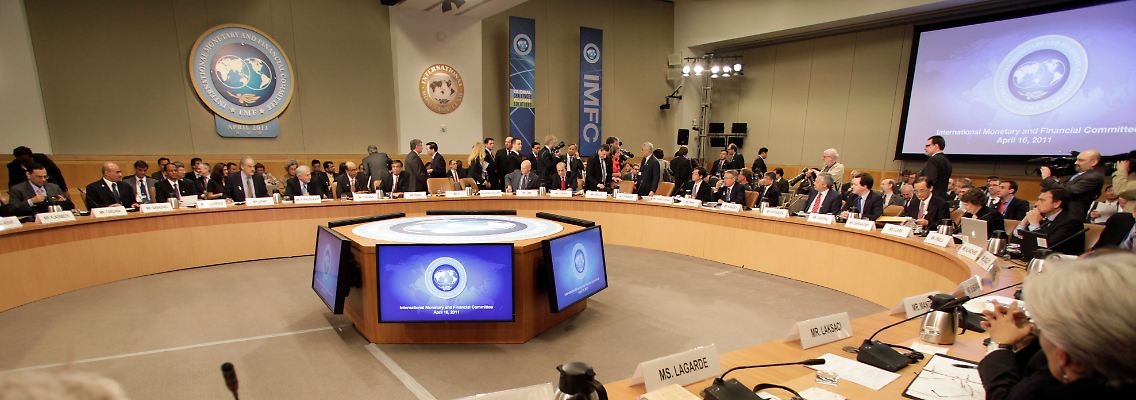 Hier fallen Grundsatzentscheidungen: Frühjahrstagung des IMFC in der Washingtoner IWF-Zentrale.