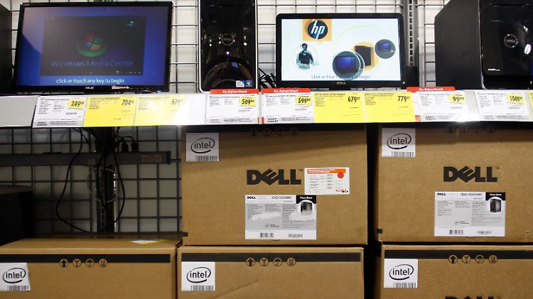 Direkte Konkurrenz: HP präsentiert, Dell verkauft.