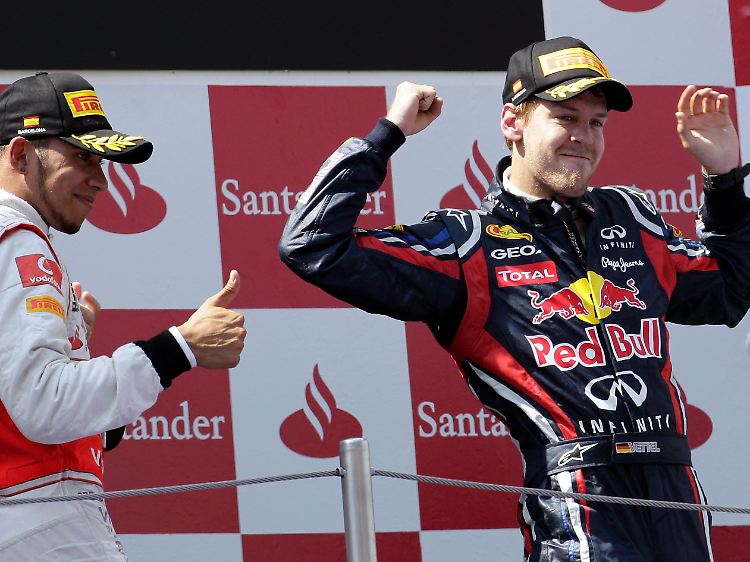 Lewis Hamilton machte 30 Runden lang Druck, doch Vettel hielt diesem Druck bravourös stand.
