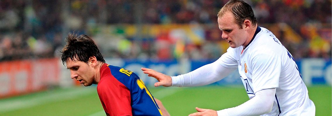 Unterschiedliche Spielertypen: Lionel Messi und Wayne Rooney.