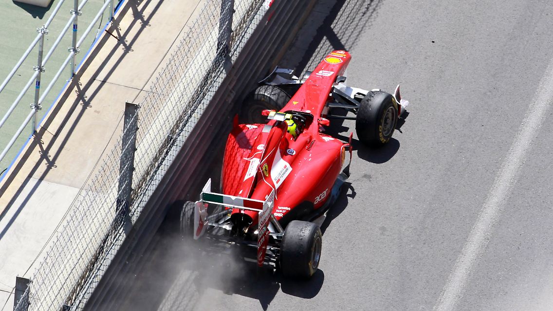Für Ferrari-Pilot Felipe Massa endete das Rennen mit einem demolierten Boliden.