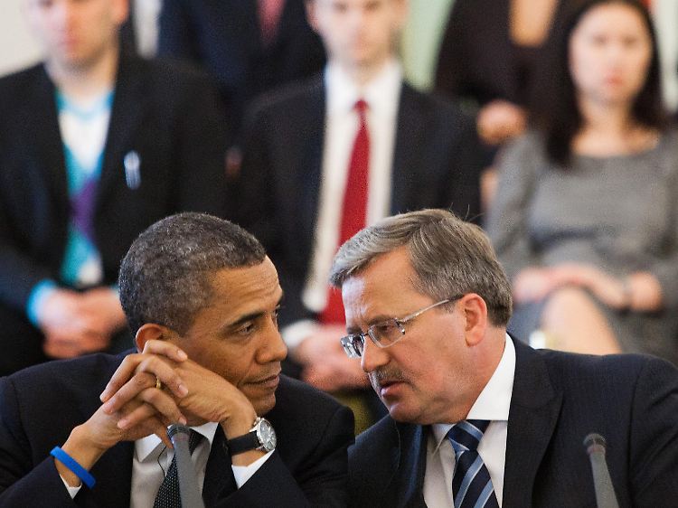 Enge Verbündete: US-Präsident Obama im Gespräch mit seinem polnischen Amtskollegen Komorowski.