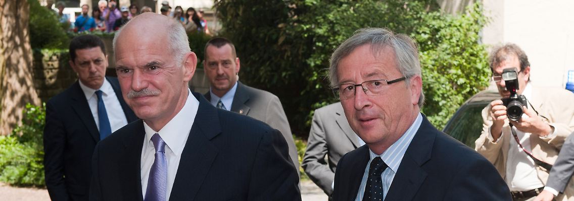 Griechenlands Regierungschef Giorgos Papandreou und Luxemburgs Premierminister Jean-Claude Juncker.