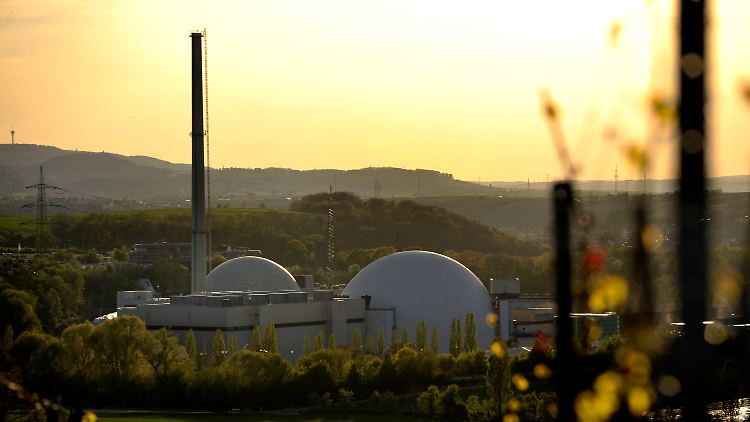 Blöcke des Atomkraftwerkes in Neckarwestheim.
