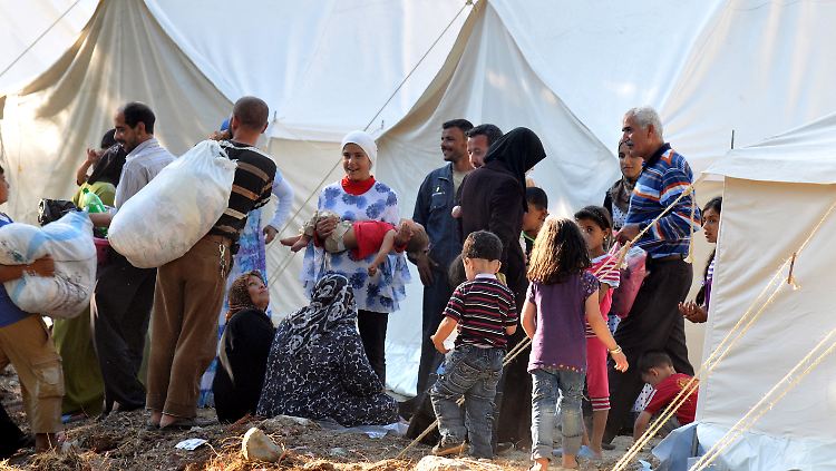 Syrische Flüchtlinge in einem Zeltlager in der Türkei.