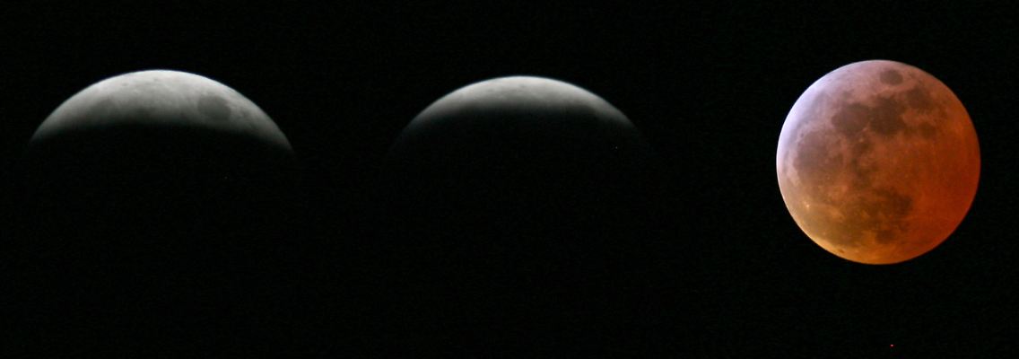 Der Mond bei einer totalen Finsternis.