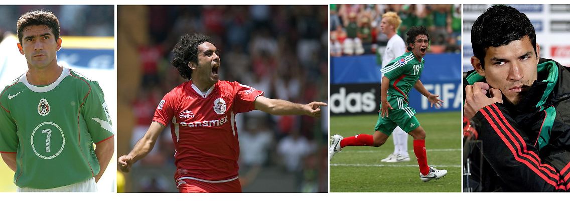 Nicht gedopt, nur kontaminiert - sagt der Verband: die mexikanischen Nationalkicker Antonio Naelson Sinha, Edgar Dueñas, Christian Bermudez, Francisco Rodriguez und Guillermo Ochoa.