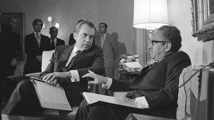 US-Präsident Richard Nixon und Berater Henry Kissinger im Jahr 1972.