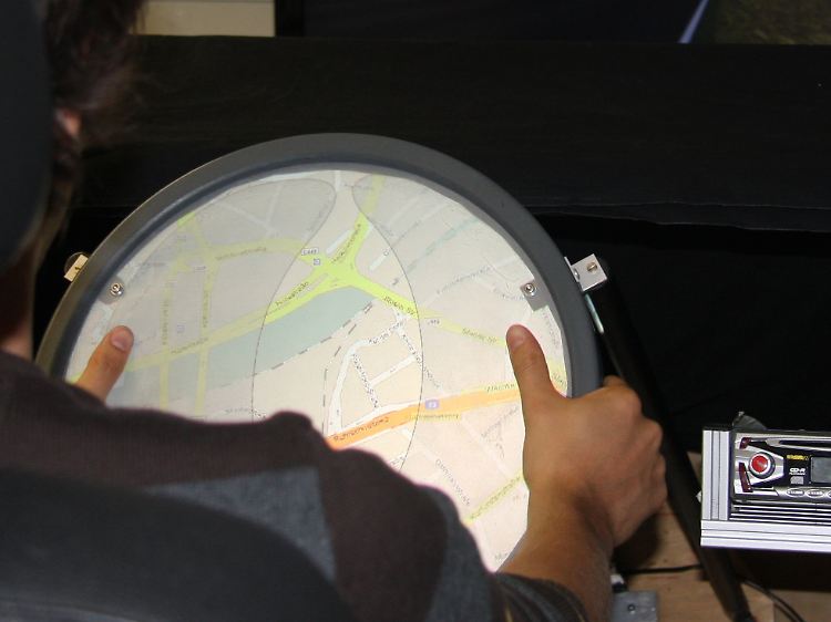 Prototyp des Touchscreen-Lenkrads.