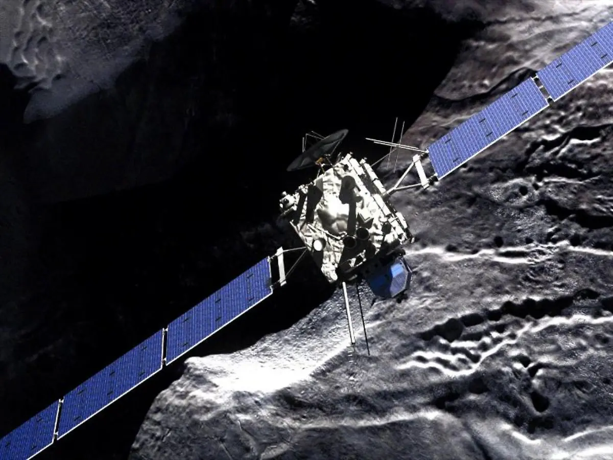 Raumsonde-Rosetta-vor-dem-Kometen-67P-Tschurjumow-Gerassimenko-Taegliches-Tauwetter-sorgt-auf-Komet-Tschuri-fuer-regelmaessige-Aktivitaetsschwankungen