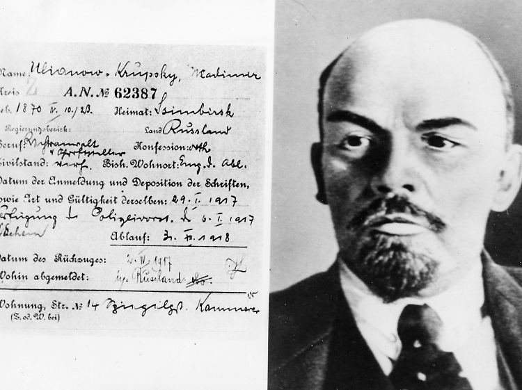 Lenins Ausreisedokumente aus der Schweiz 1917. Seine Fahrt nach Russland organisierte der deutsche Geheimdienst.