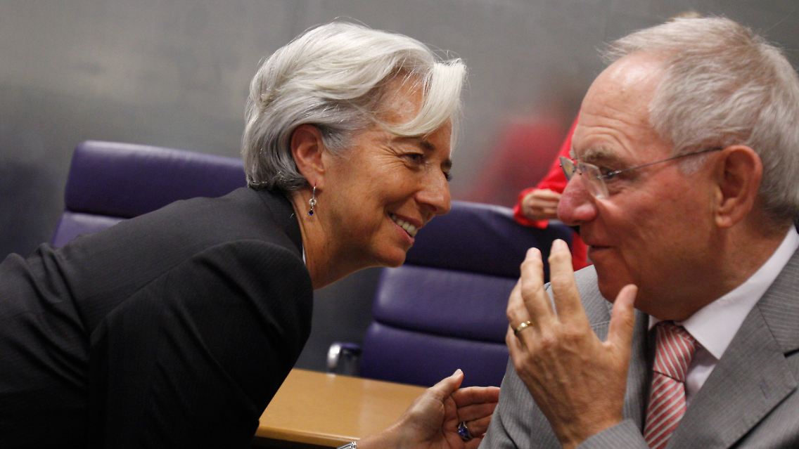 Frankreichs Finanzministerin Christine Lagarde und Deutschlands Finanzminister Wolfgang Schäuble.