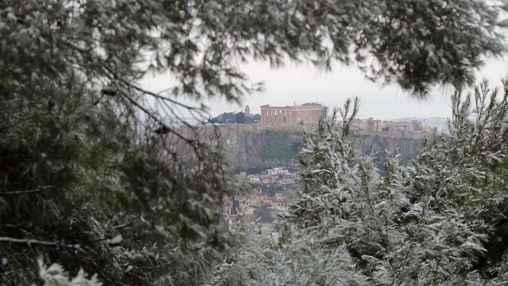 Schnee-in-Athen