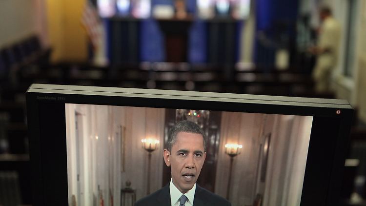 Obama während seiner Ansprache.