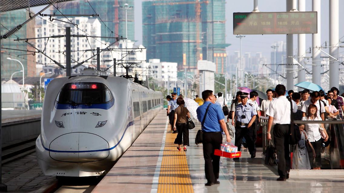Hochgeschwindigkeitszug im Bahnhof von Wuxi (Archivbild).