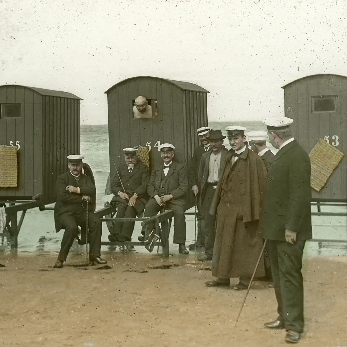 Motiv-aus-dem-Kaiserpanorama-Sommer-1914-Badebetrieb-an-der-Nordsee