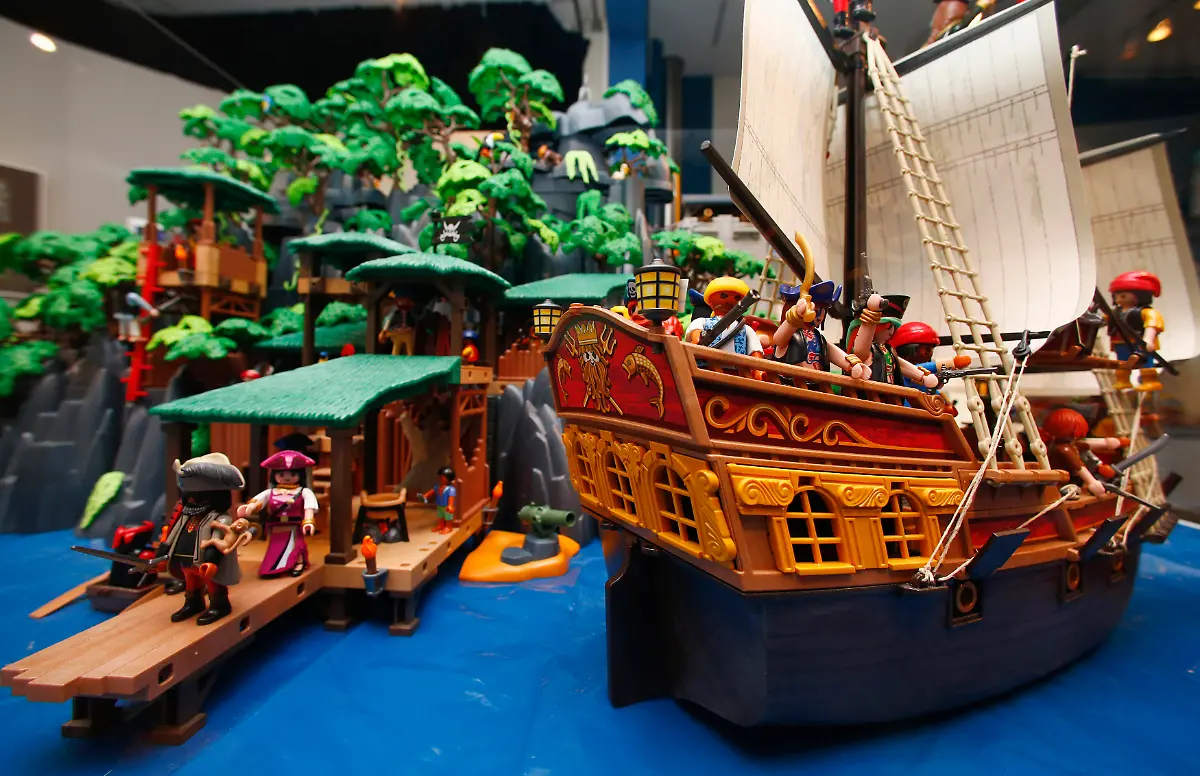 Playmobil-toys-are-displayed-during-an-exhibition-at-the-toy-museum-in-Nuremberg