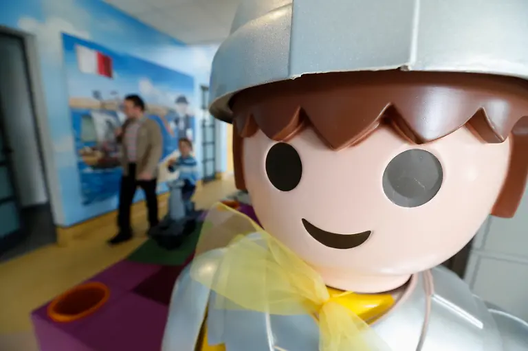 A-large-Playmobil-figure-stands-in-the-Playmobil-FunPark