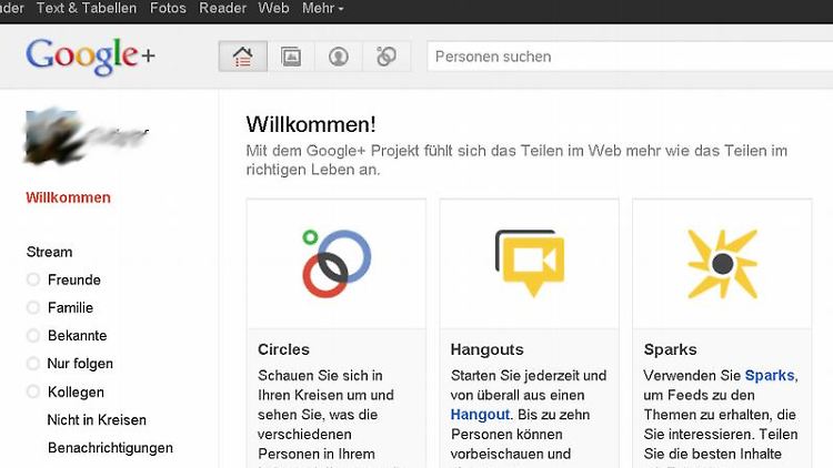 Konkurrenz zu Facebook: Google+ soll Nutzern erleichtern, Fotos oder Statusmeldungen mit ausgewählten Menschen zu teilen statt mit allen Online-Bekannten. (Bild: Google)