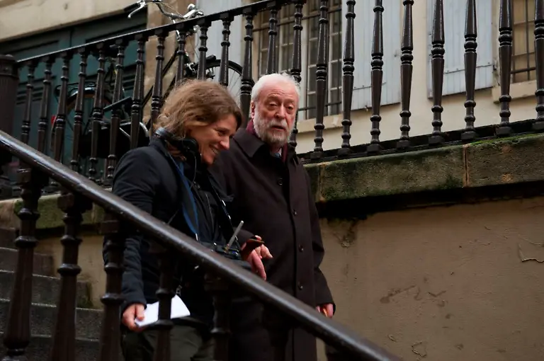 mr-morgans-last-love-Die-Regisseurin-Sandra-Nettelbeck-zusammen-mit-Michael-Caine-am-Drehort