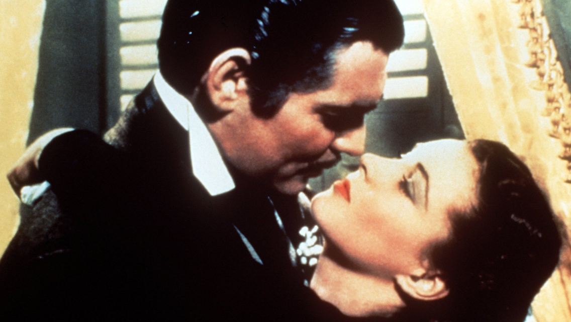 Selten war Schmachten so schön: Clark Gable als Rhett Butler und Vivian Leigh als Scarlett O'Hara .