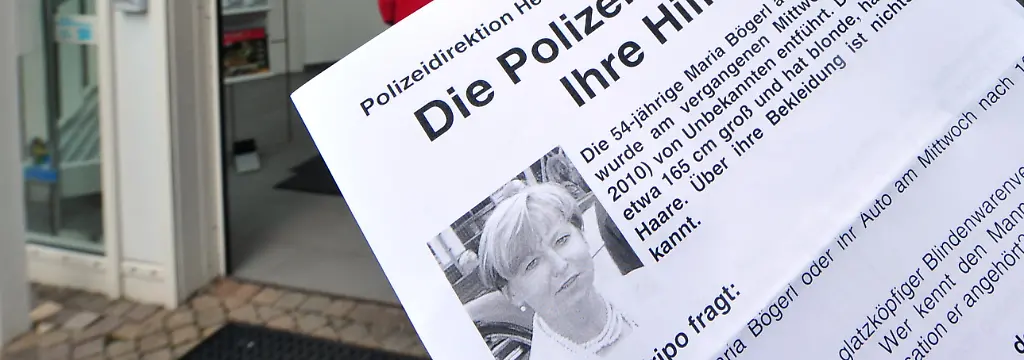 Bild zum Thema Fall Maria Bögerl