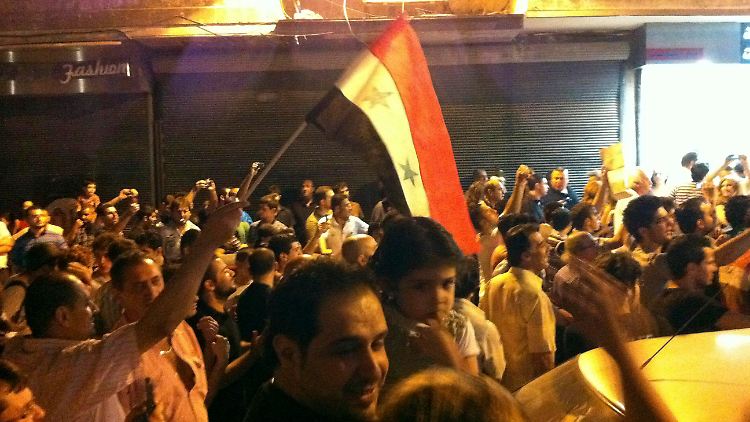 Anti-Assad-Protest in Aleppo.