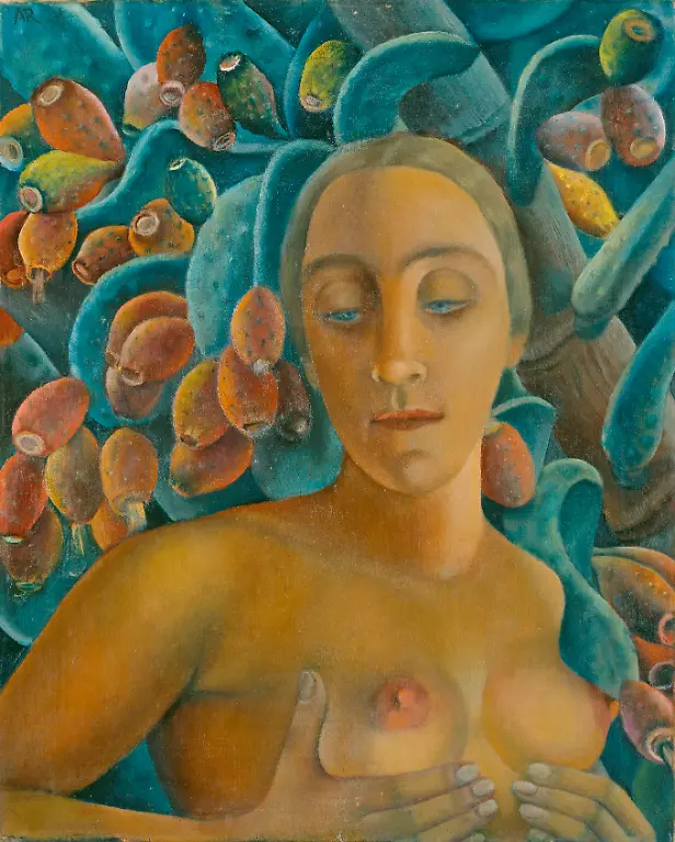 Anita-Ree-Halbakt-vor-Feigenkaktus-1922-25