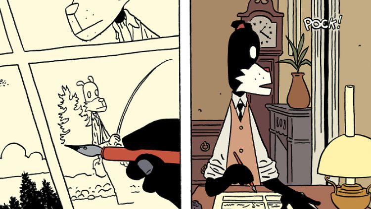 Hemingway am Schreibtisch: Das Leben als Comiczeichner ist im Paris der 20er Jahre nicht leicht.
