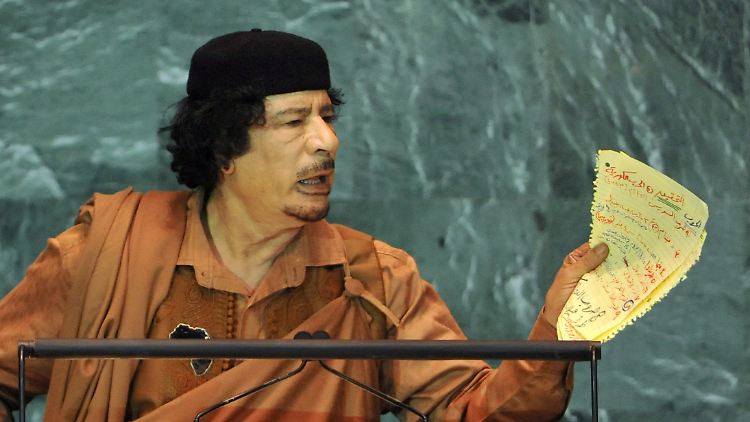 Muammar al-Gaddafi - noch 2009 durfte er vor der UN-Vollversammlung sprechen.
