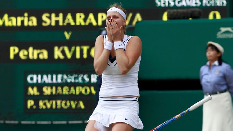Kvitova unmittelbar nach ihrem Triumph.