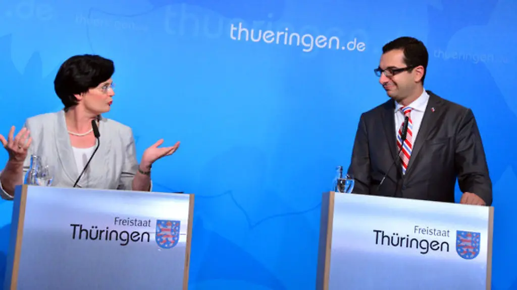 Ministerpraesidentin-Christine-Lieberknecht-und-ihr-frueherer-Regierungssprecher-Peter-Zimmermann