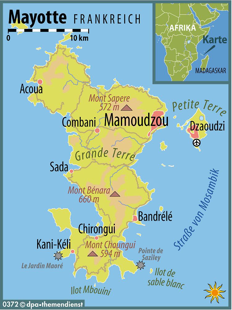Mayotte, Frankreichs 101. Überseedépartement, ist nur 376 Quadratkilometer groß.