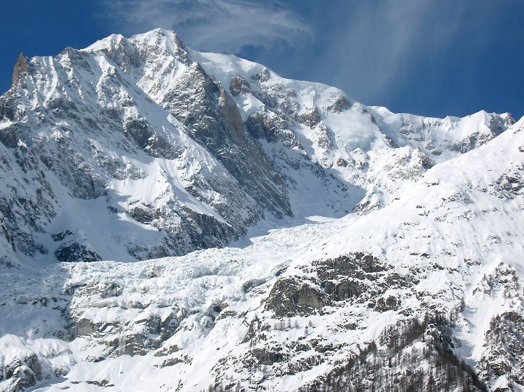 Das mächtige Mont-Blanc-Massiv ist der Trumpf der französischen Bewerbung.