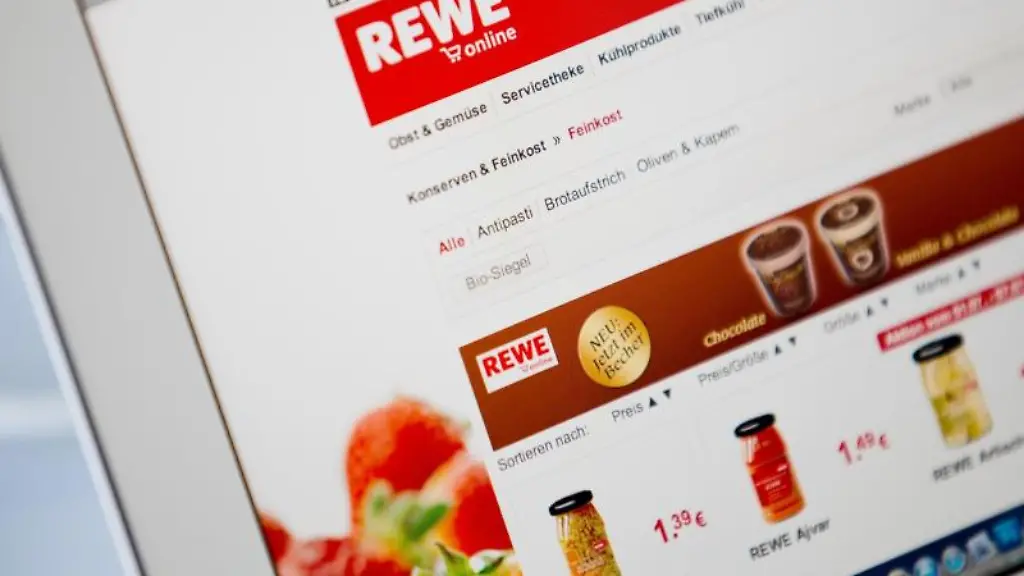Blick-auf-die-Internetseite-von-Rewe-Online-Das-Unternehmen-bietet-einen-Lieferservice-fuer-Lebensmittel-an