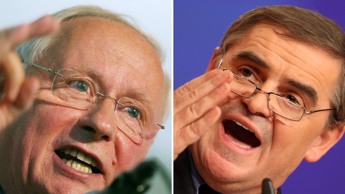 Oskar Lafontaine (links) und der saarländische Ministerpräsident Peter Müller (CDU) sind nur einige Akteure im Farbenpoker um das Saarland.