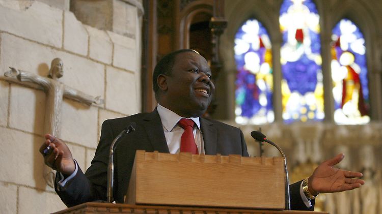 Tsvangirai musste seinen Vortrag beenden.