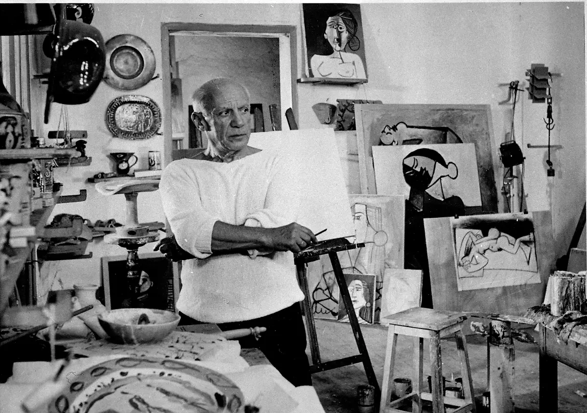 1953-in-seinem-Atelier-in-Vallauris